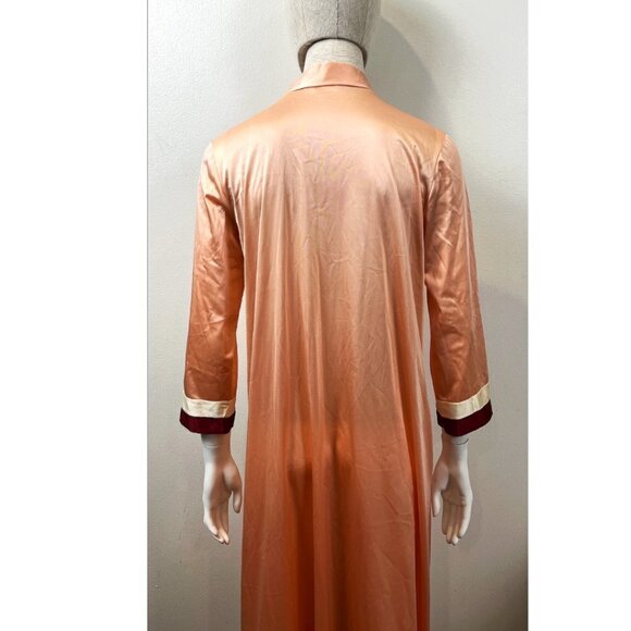 VINTAGE VANITY FAIR PEACH MUMU ROBE M - Picture 7 of 9